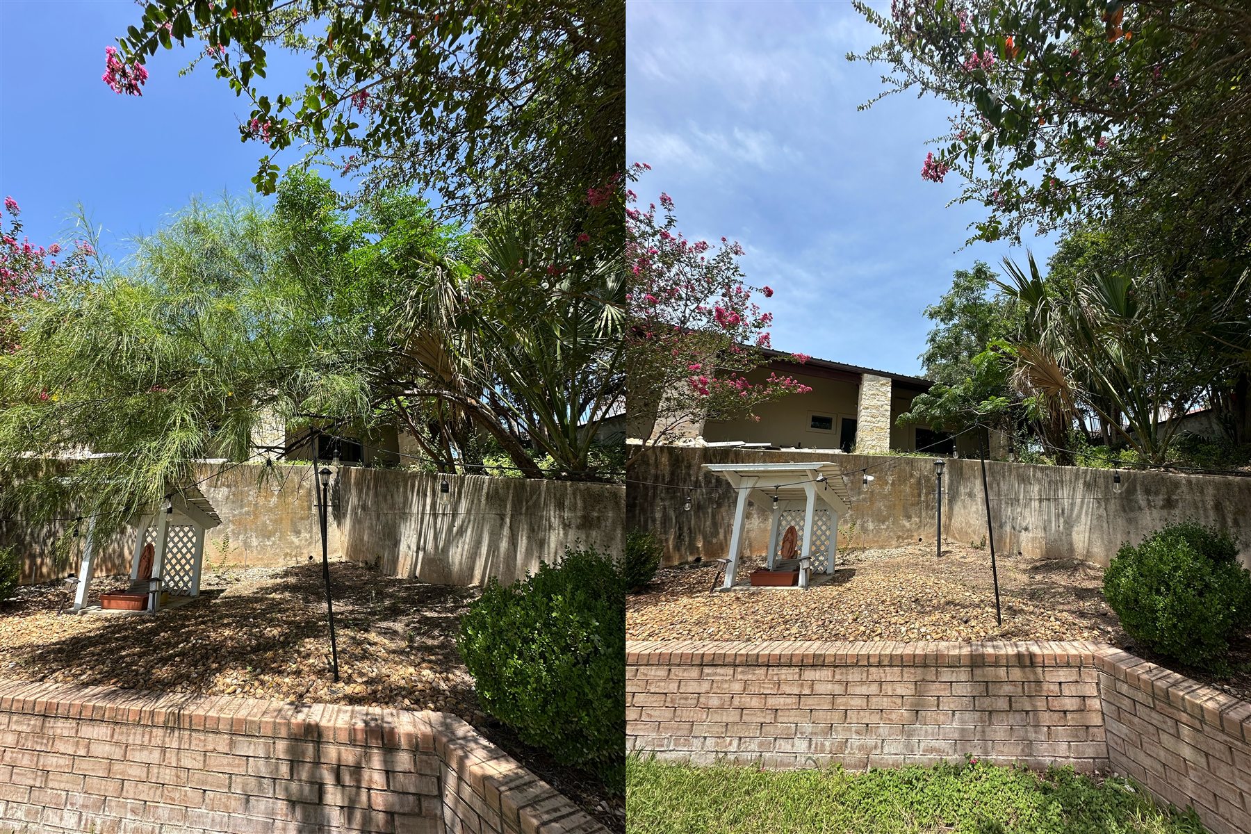 Before and after view of completed property cleanup